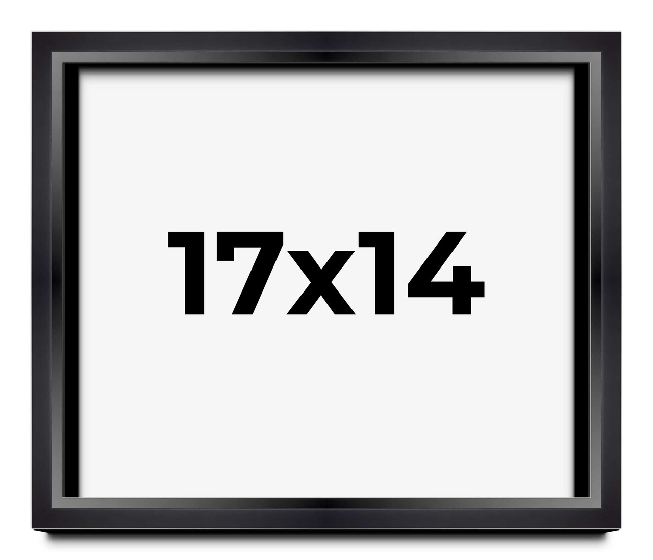 Modern Shadow Box 1.5" Depth Black Picture Frame - UV Acrylic, Backing Board, Hanging Hardware